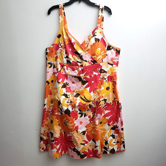 Studio 1940 Dresses & Skirts - Studio 1940 A-line Dress Plus 22W Red Orange Floral Straps Sheath Lined Party